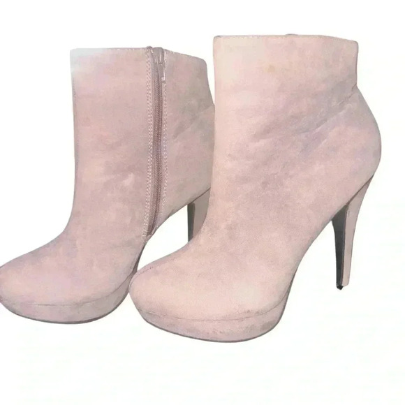 Top Moda Suede High Heel Ankle Boots - Picture 6 of 7